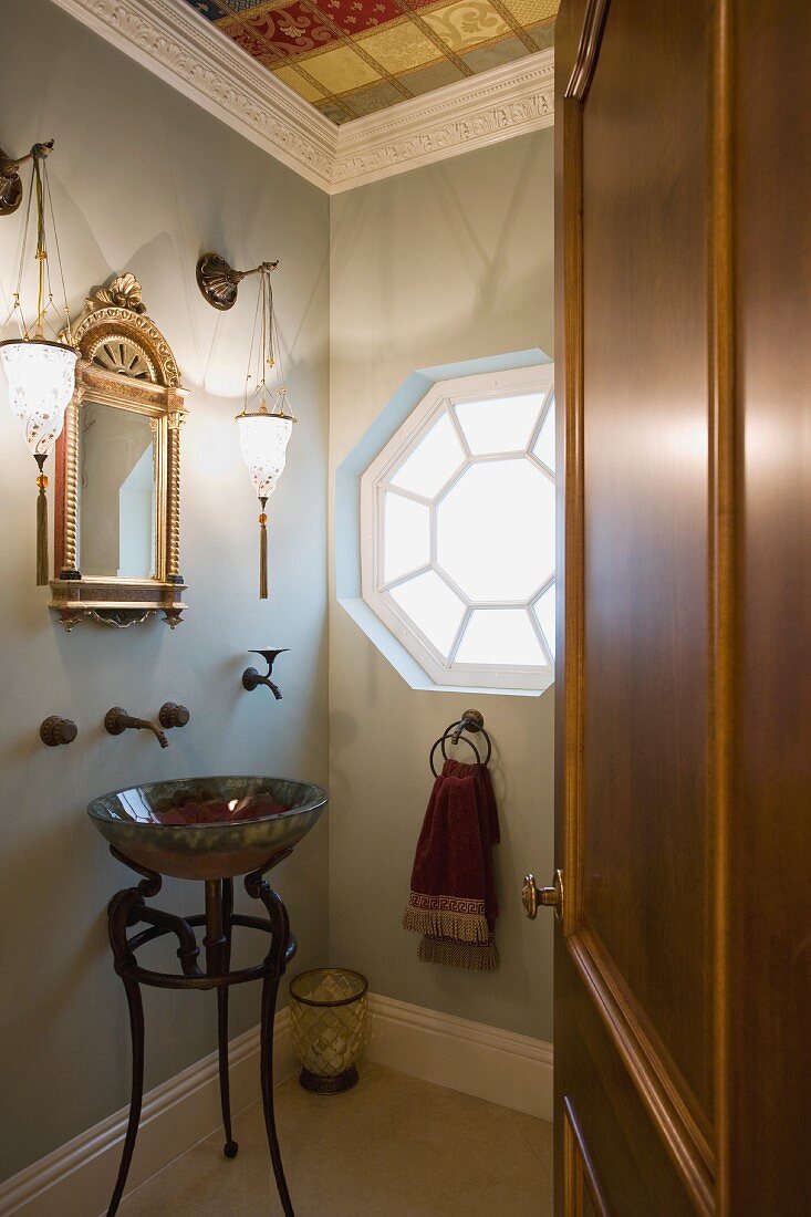 Bowl sink in elegant bathroom