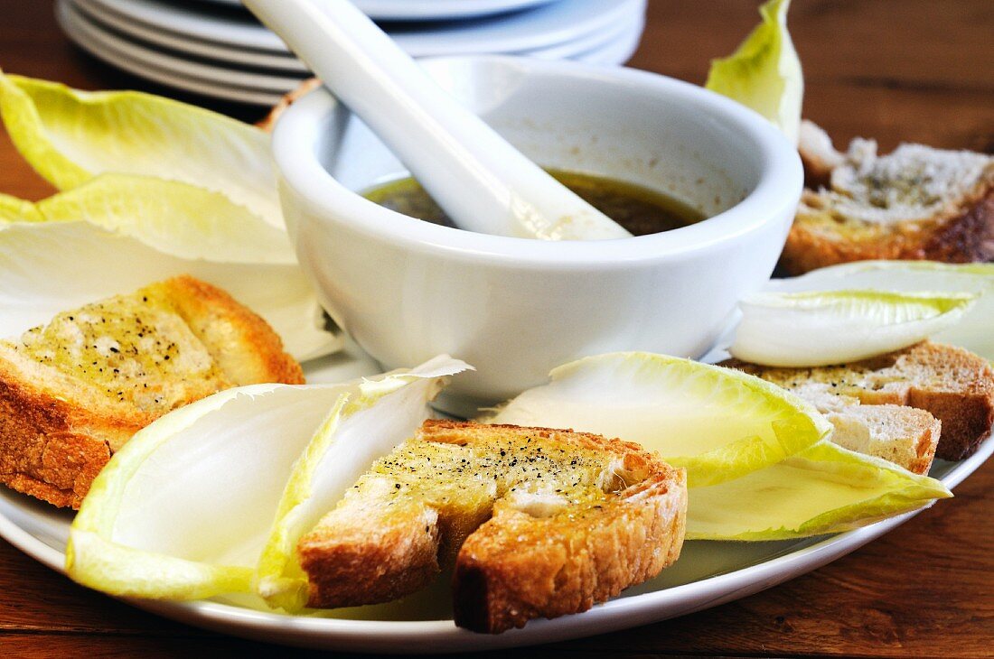 Bagna cauda (sardine and garlic dip) Piedmont, Italy