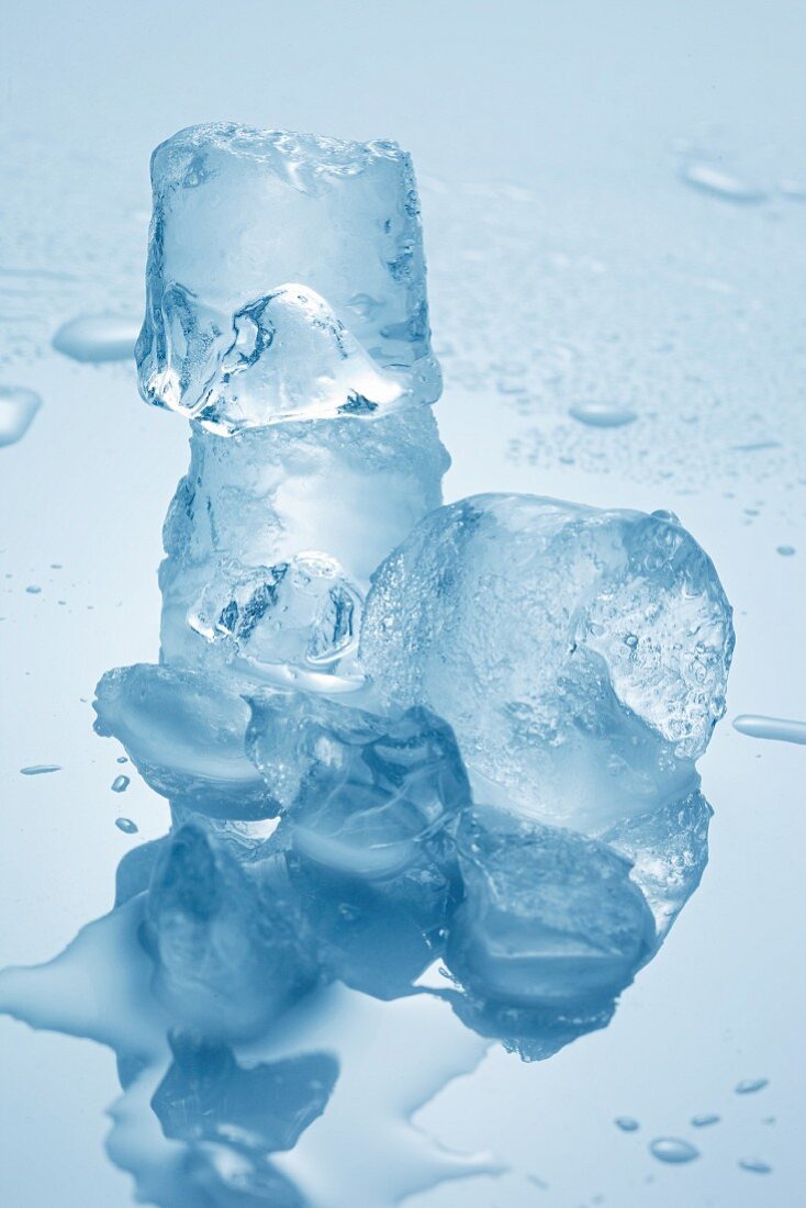 A stack of ice cubes