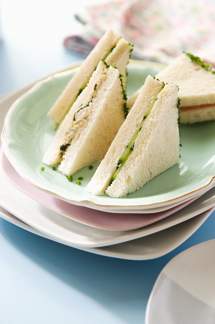 Tuna and cucumber sandwiches