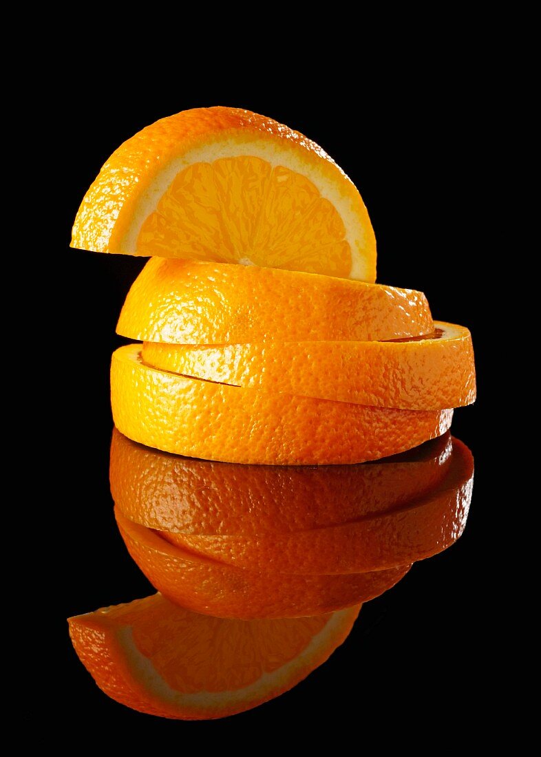 A stack of orange slices