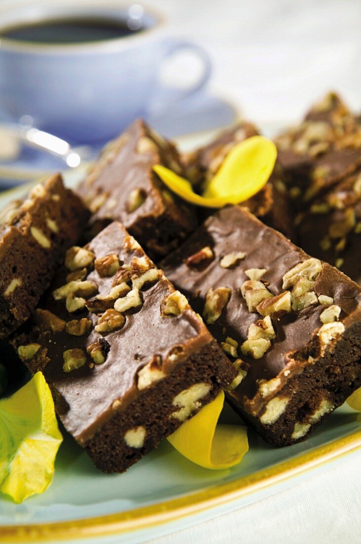 Brownies with lots of nuts