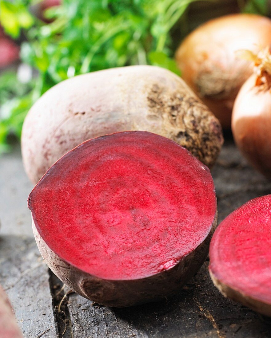 Beetroot, partially sliced