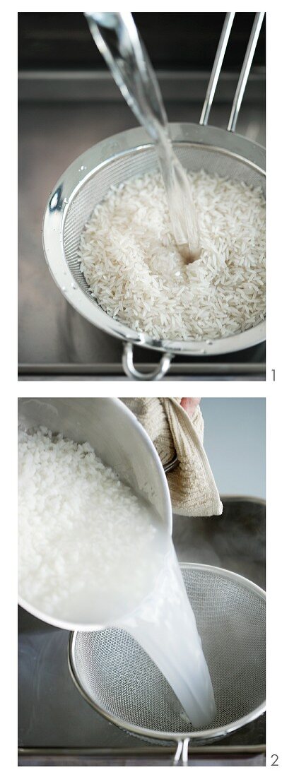 Washing rice
