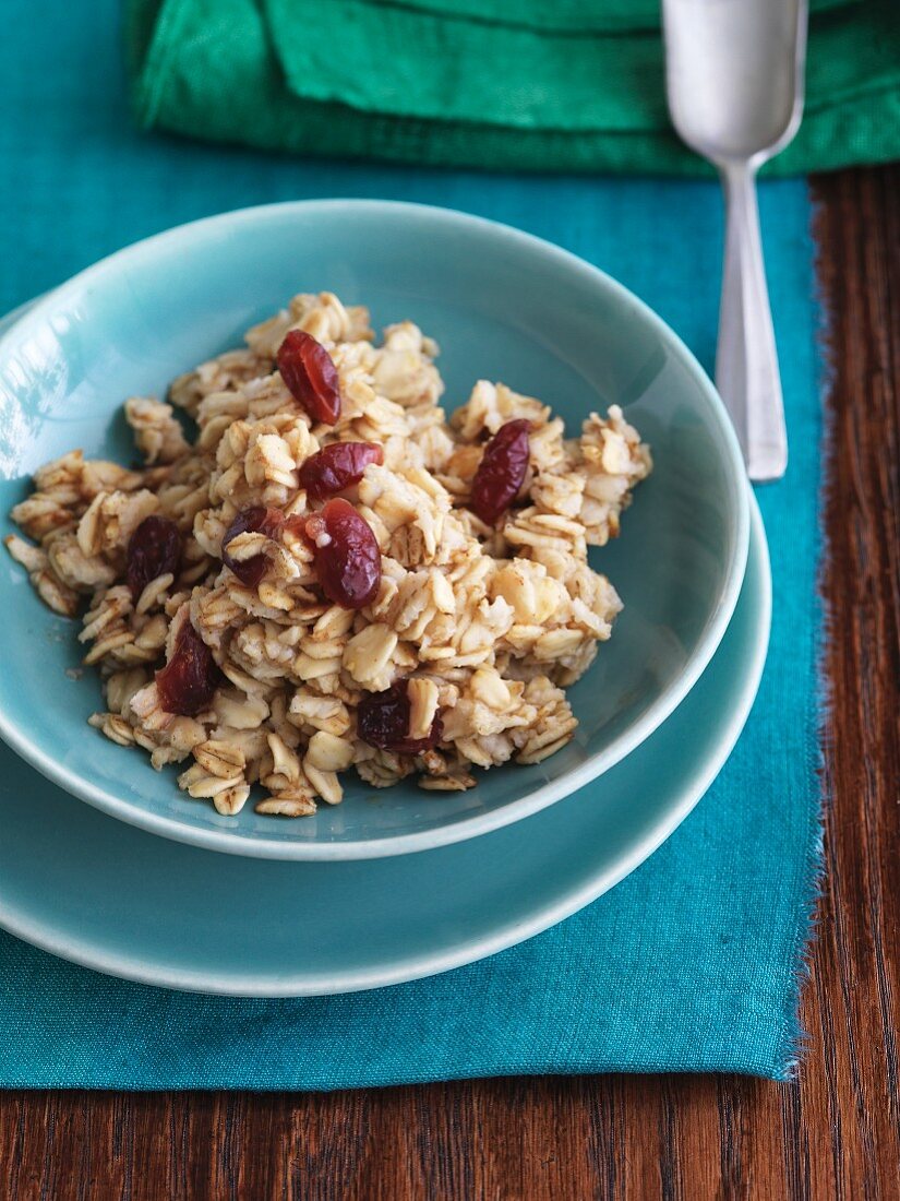 Bowl of Oatmeal with Dried Fruit