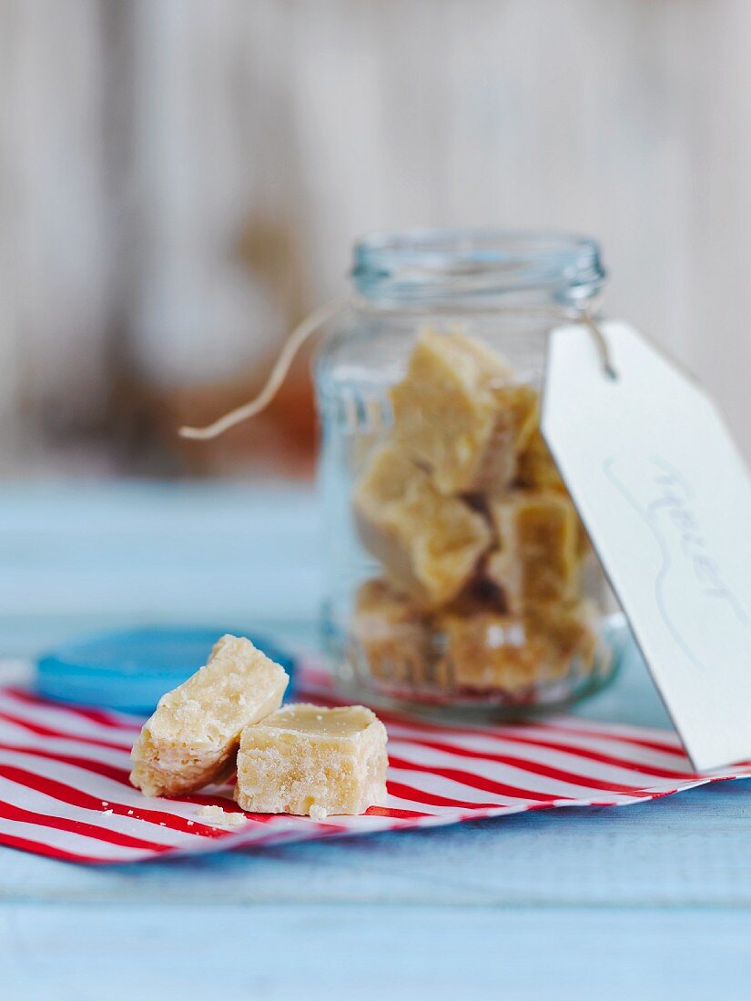 A jar of fudge