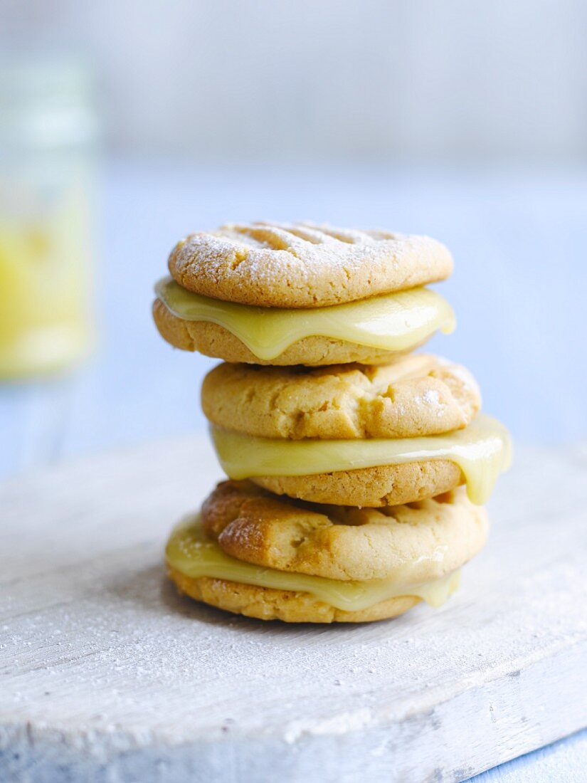 Honigplätzchen mit Vanillecreme – Bilder kaufen – 11090427 StockFood