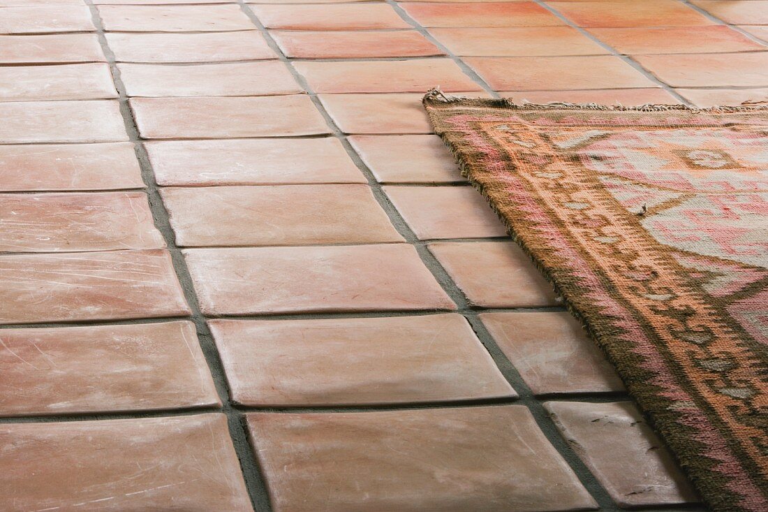 Detail of Tile Floor and Rug