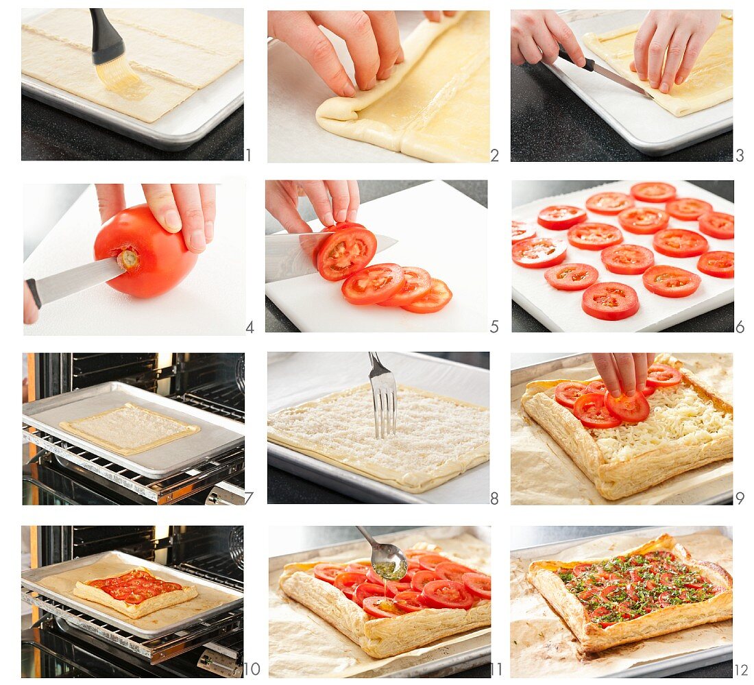 Steps for Making a Tomato Mozzarella Tart