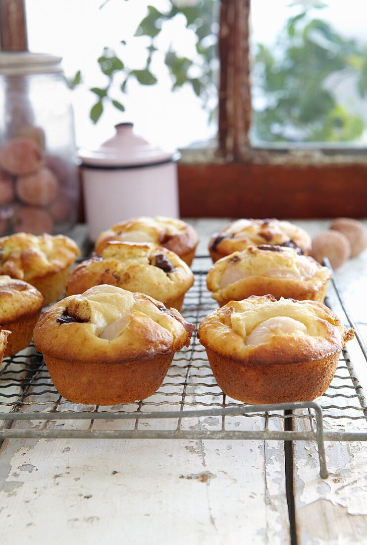 Chocolate and lychees muffins