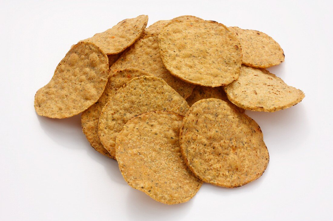 Pile of Falafel Chips on a White Background