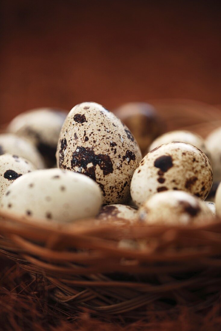 A basket of quail's eggs