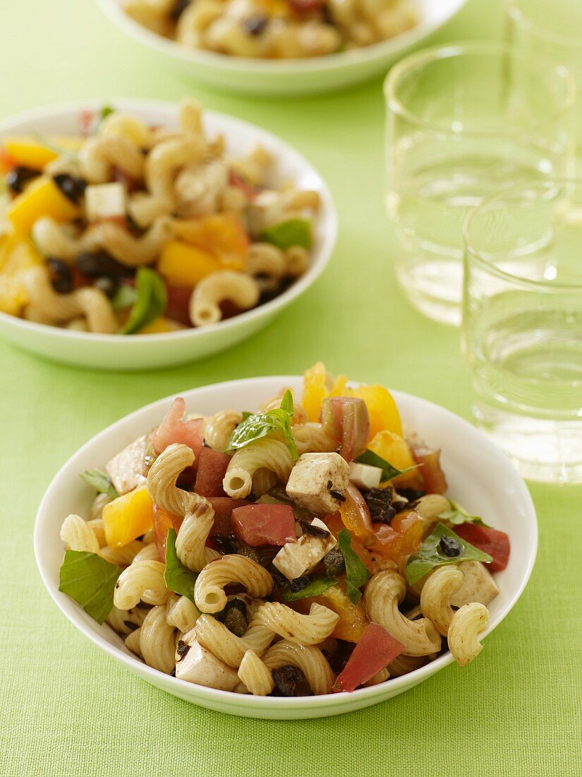 Two Bowls of Pasta Salad