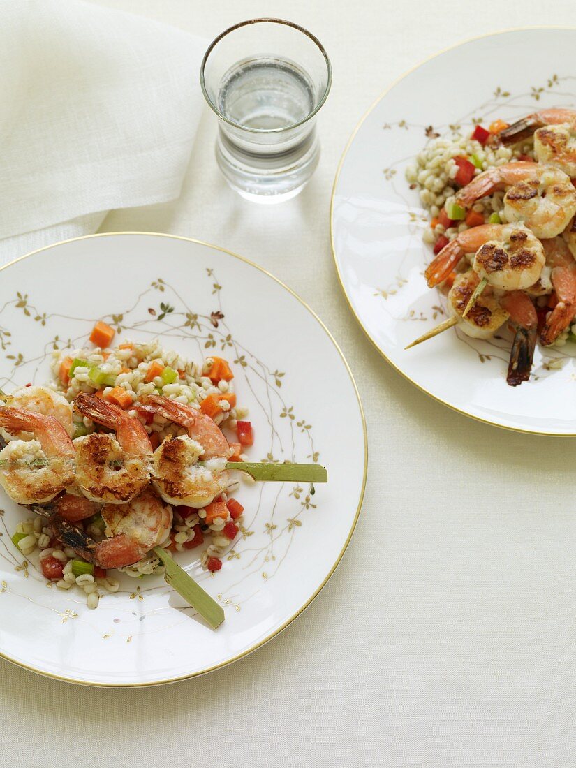 Gerstensalat mit Shrimps