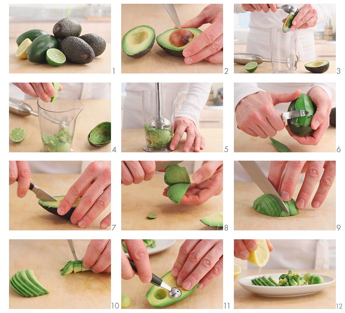 Different ways of preparing avocado (German voice-over)