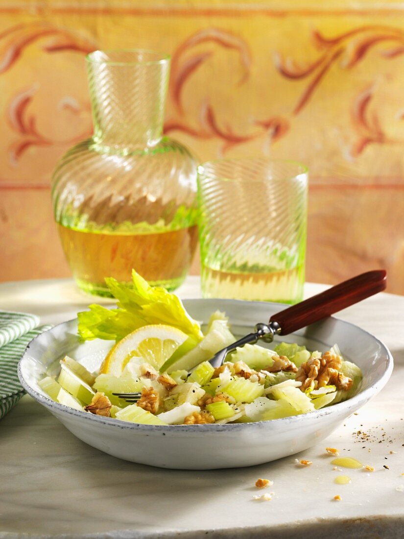 Celery salad with nuts