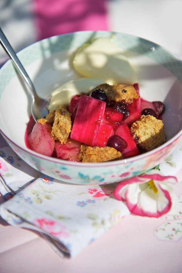 Rhubarb crumble