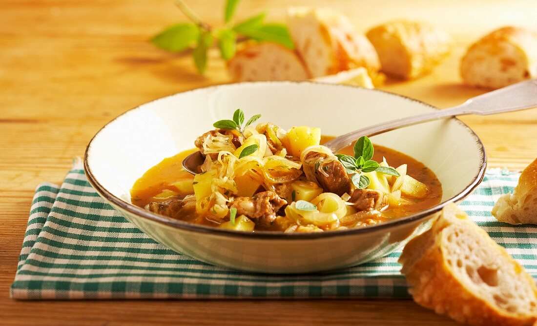 Hearty sauerkraut soup