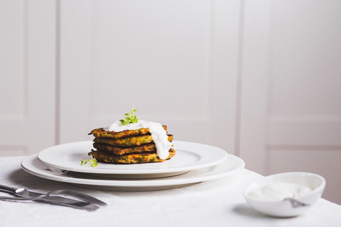 Courgette and carrot fritters