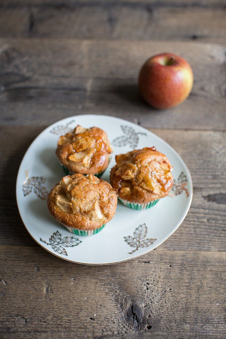 Apple muffins on a plate