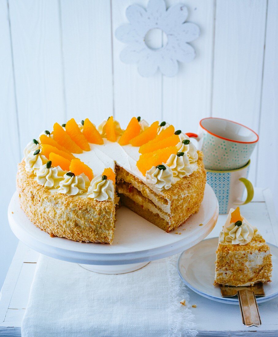 Gluten-free orange cake with almond cream