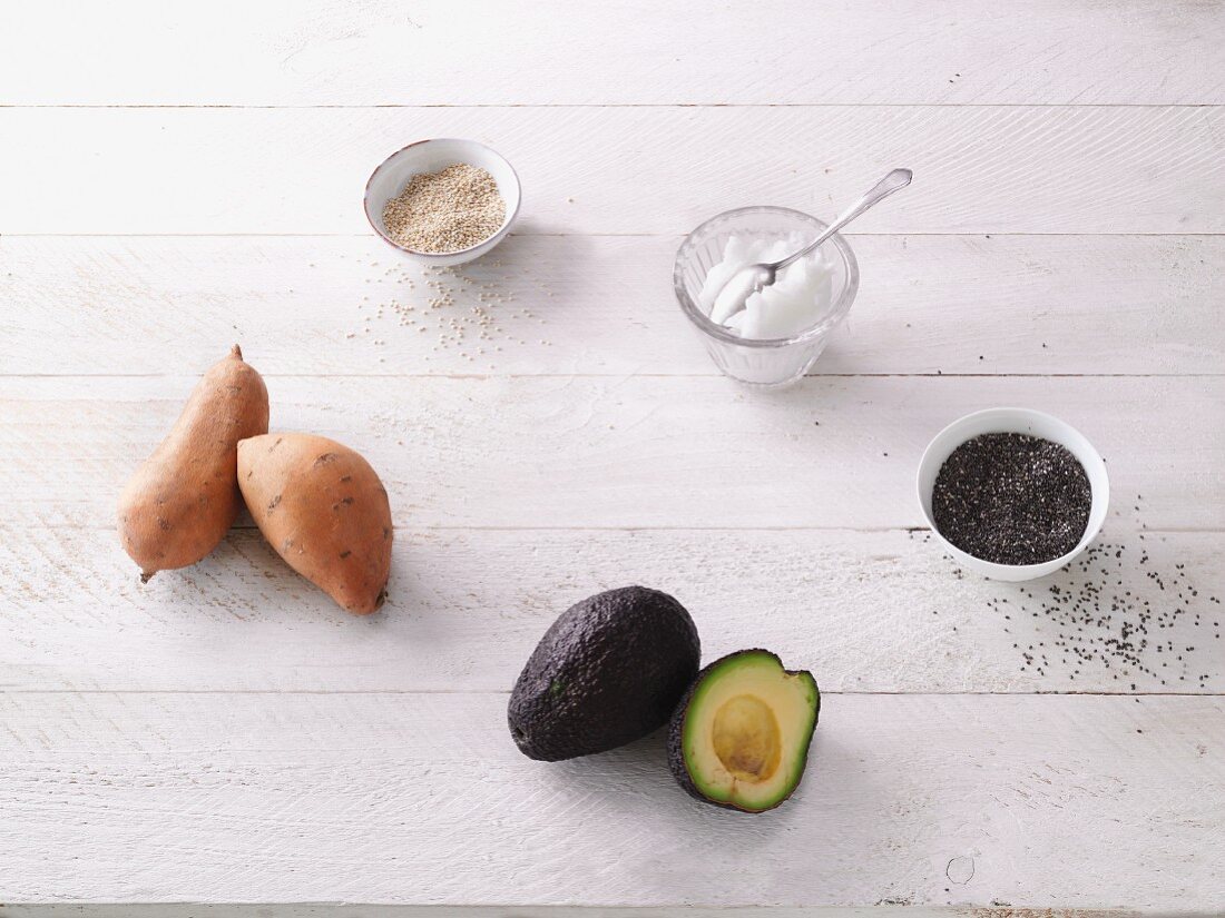 Cleane Superfoods - Avocado, Chiasamen, Kokosöl, Quinoa & Süsskartoffel