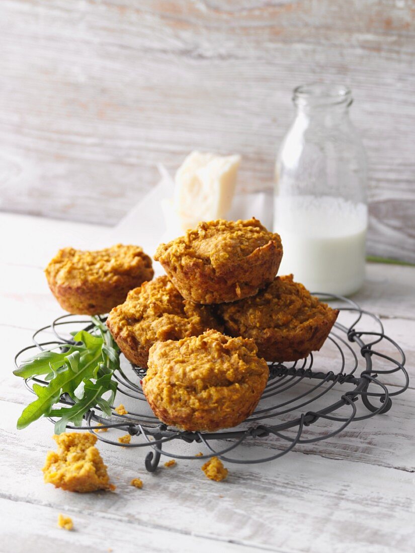 Sweet potato muffins with Parmesan cheese and buttermilk