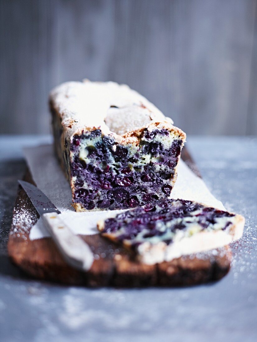 Blueberry bread, sliced