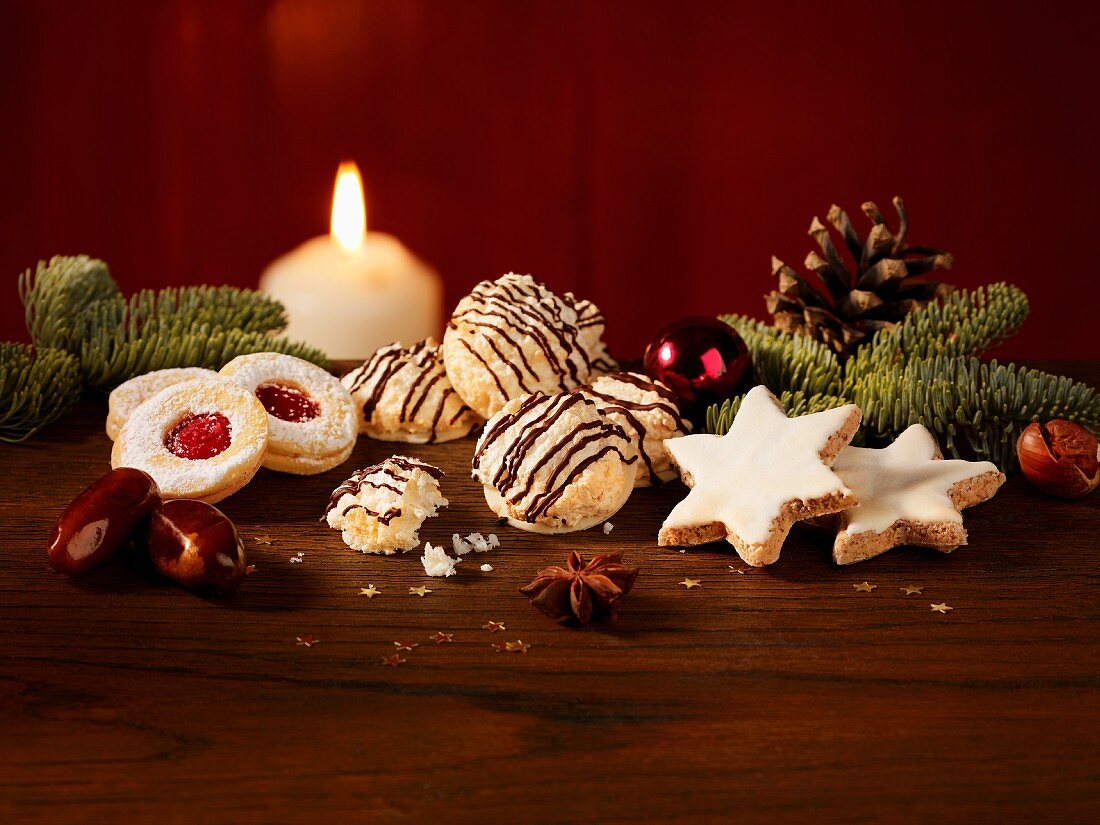 Christmas biscuits and decorations