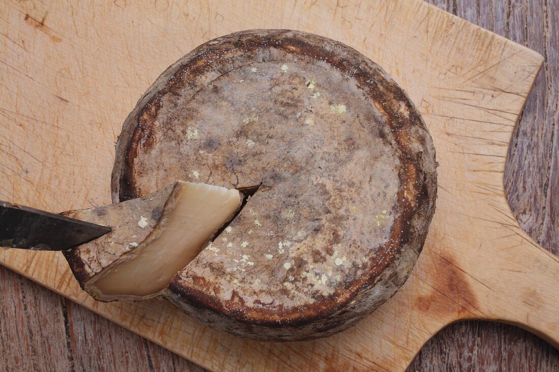 Sliced Tomme De Savoie (seen from above)
