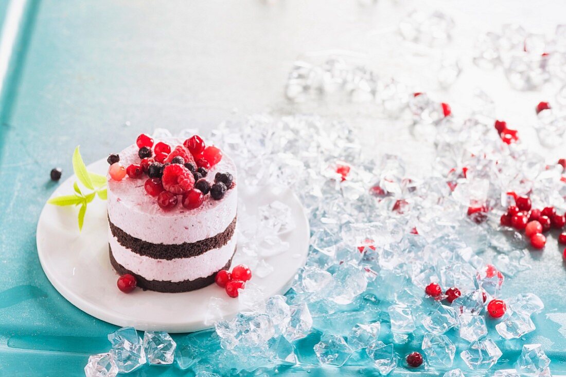 A mini berry quark cake