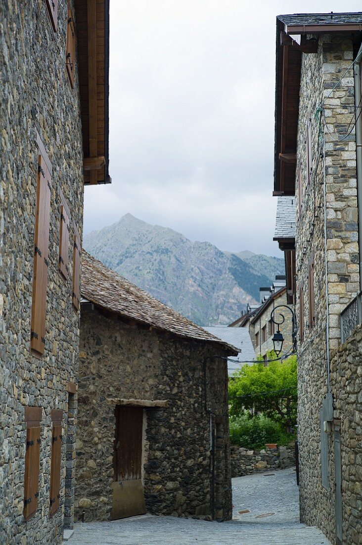 Mountain village Taüll in Aigüestortes national park in the Pyrenees, Catalonia, Spain