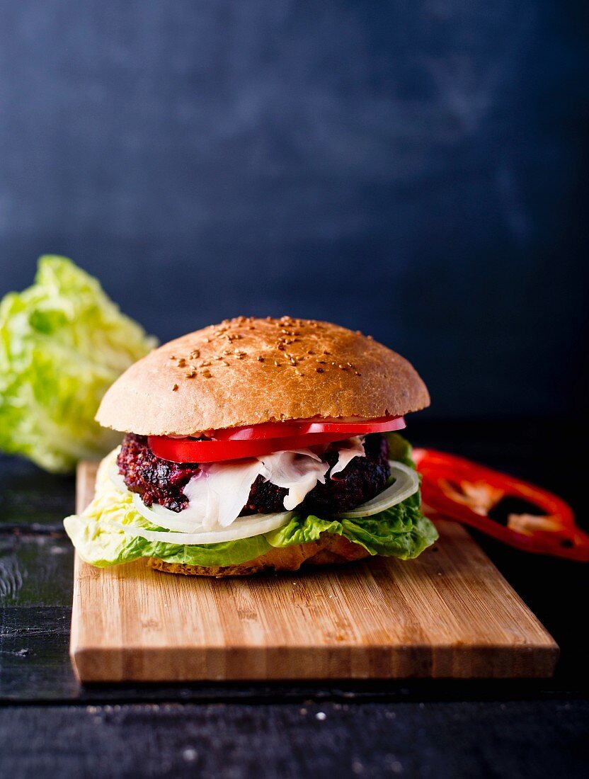 Rote-Bete-Burger mit Paprikaschoten