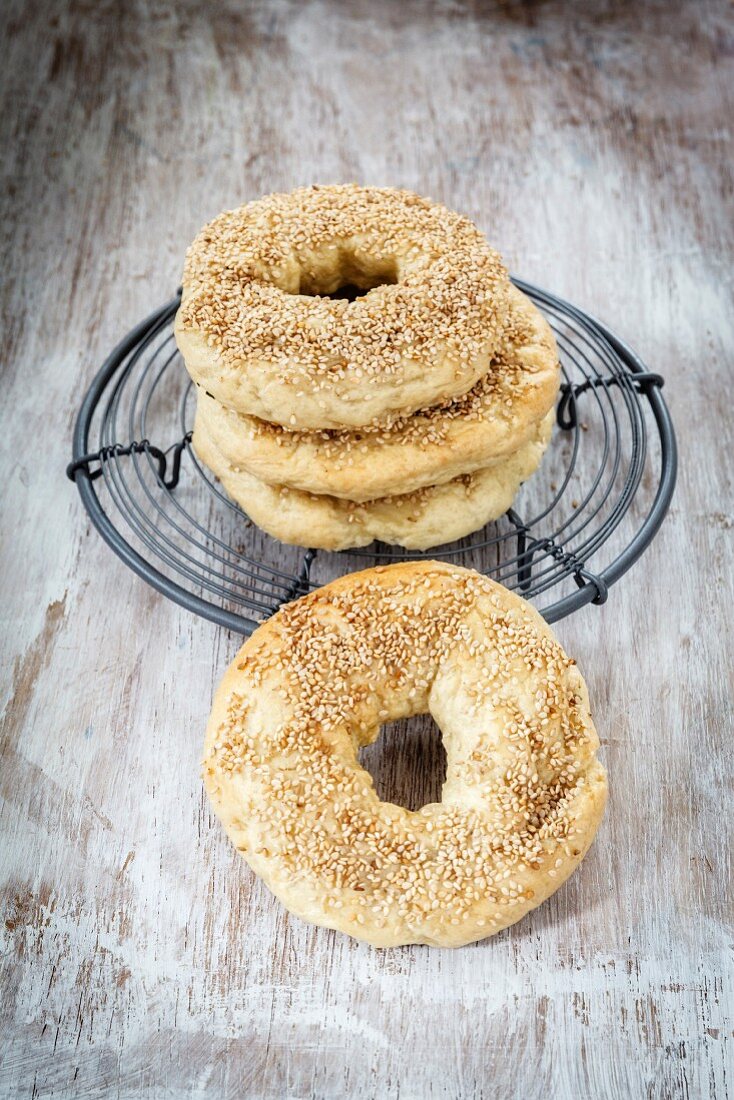 Homemade bagels for breakfast