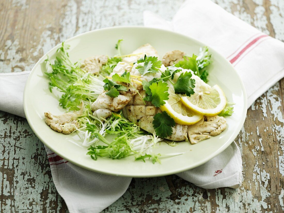 Squid with lemon and herbs