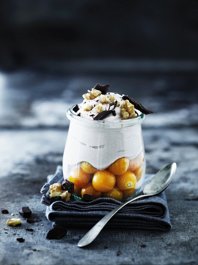 Yoghurt mousse with physalis