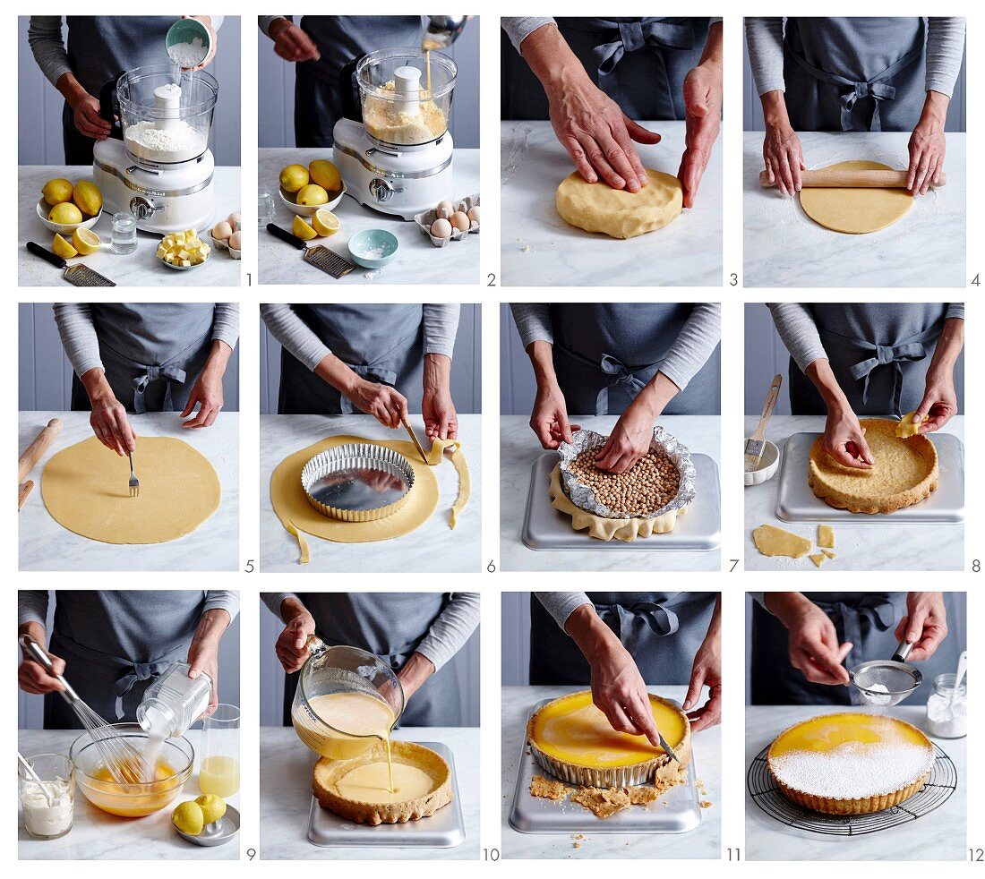 Preparing a lemon tart