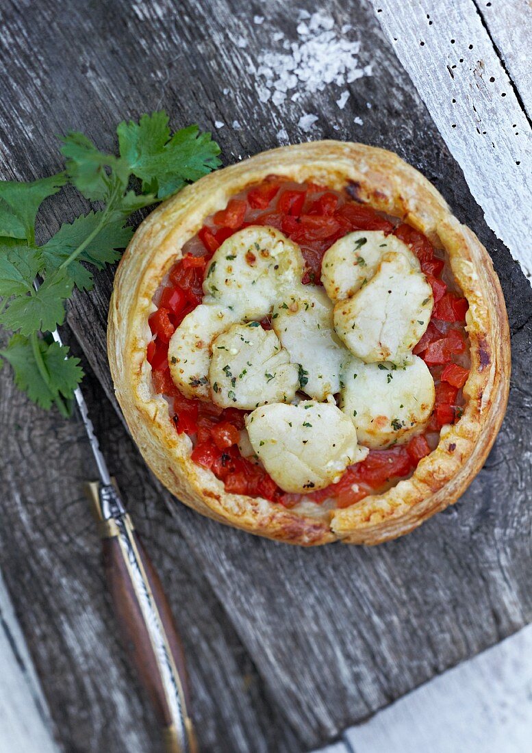 Tomato quiche with goat's cheese