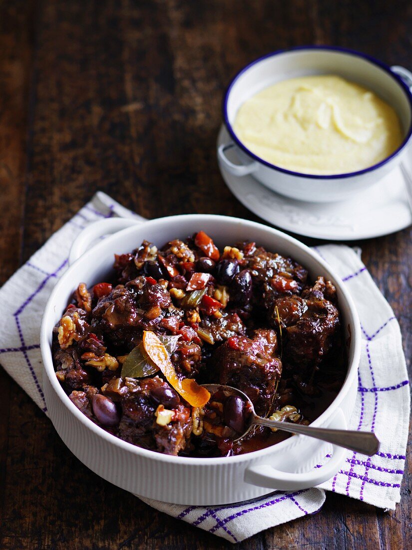 Oxtail with orange, olives and walnuts