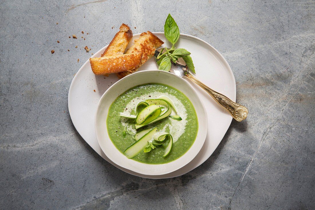 Courgette and line the bean soup with cheese and mustard slices