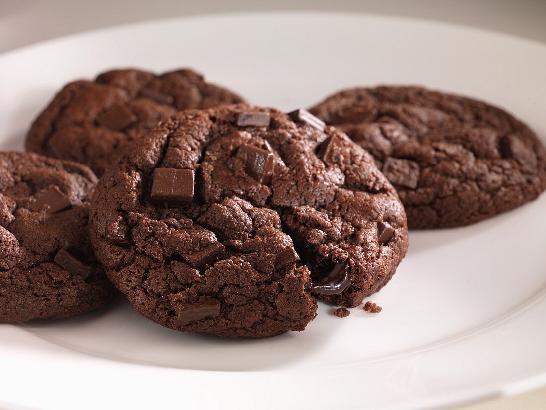 Four chocolate cookies