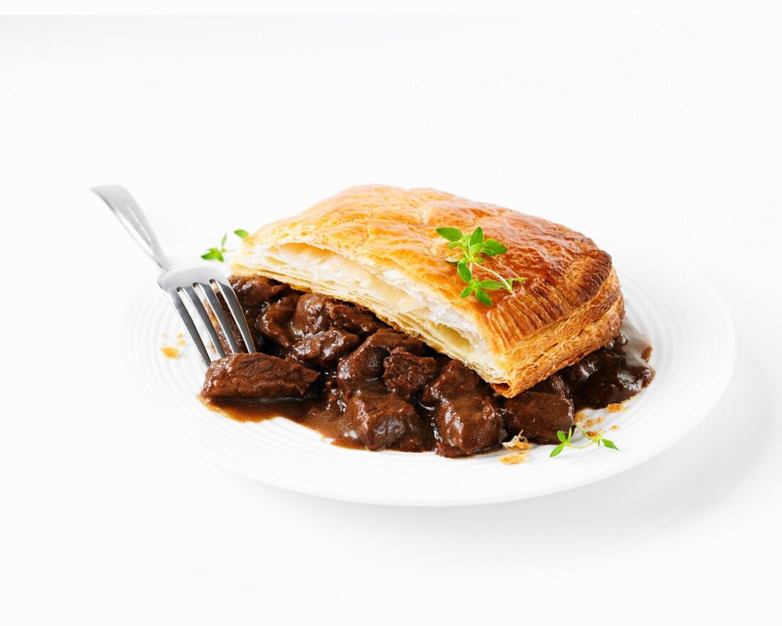 A portion of Scotch steak pie