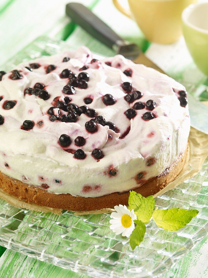 Blueberry and sour cream cake
