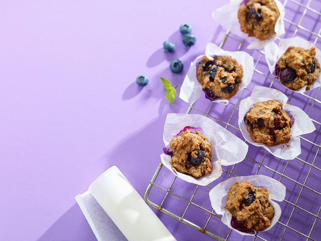 Mini banana and blueberry muffins