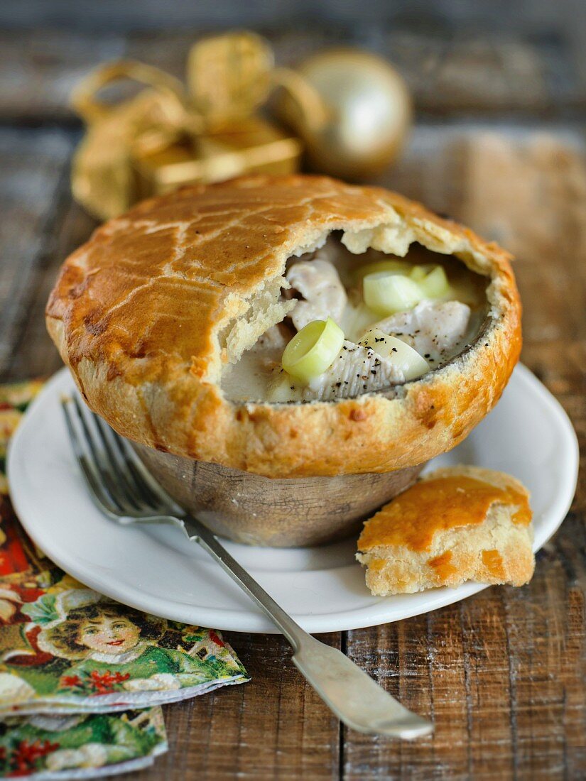 Fish and leek pie