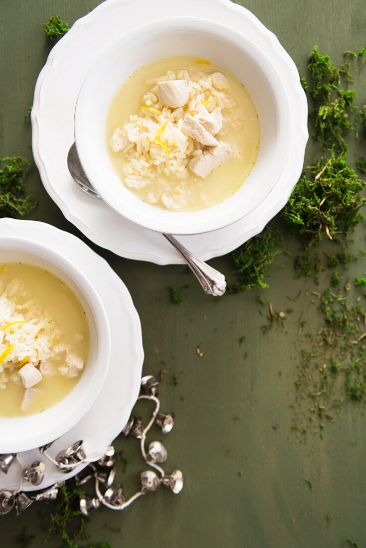 Greek chicken soup with rice