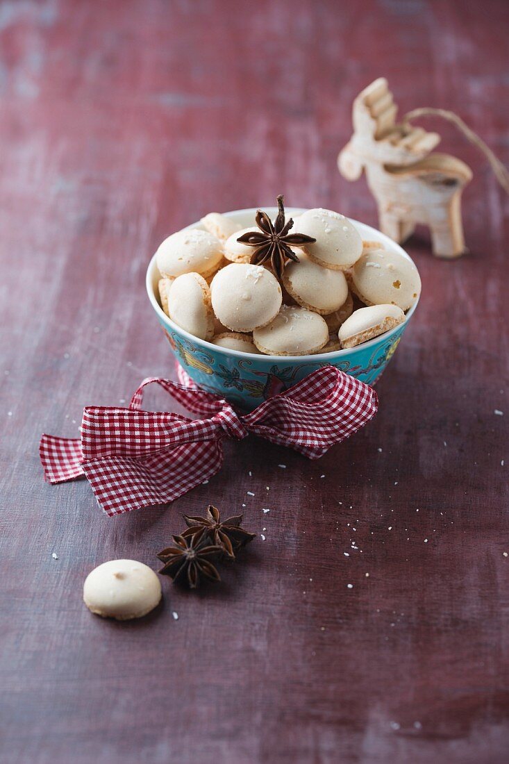 Anise biscuits sprinkled with coconut flakes