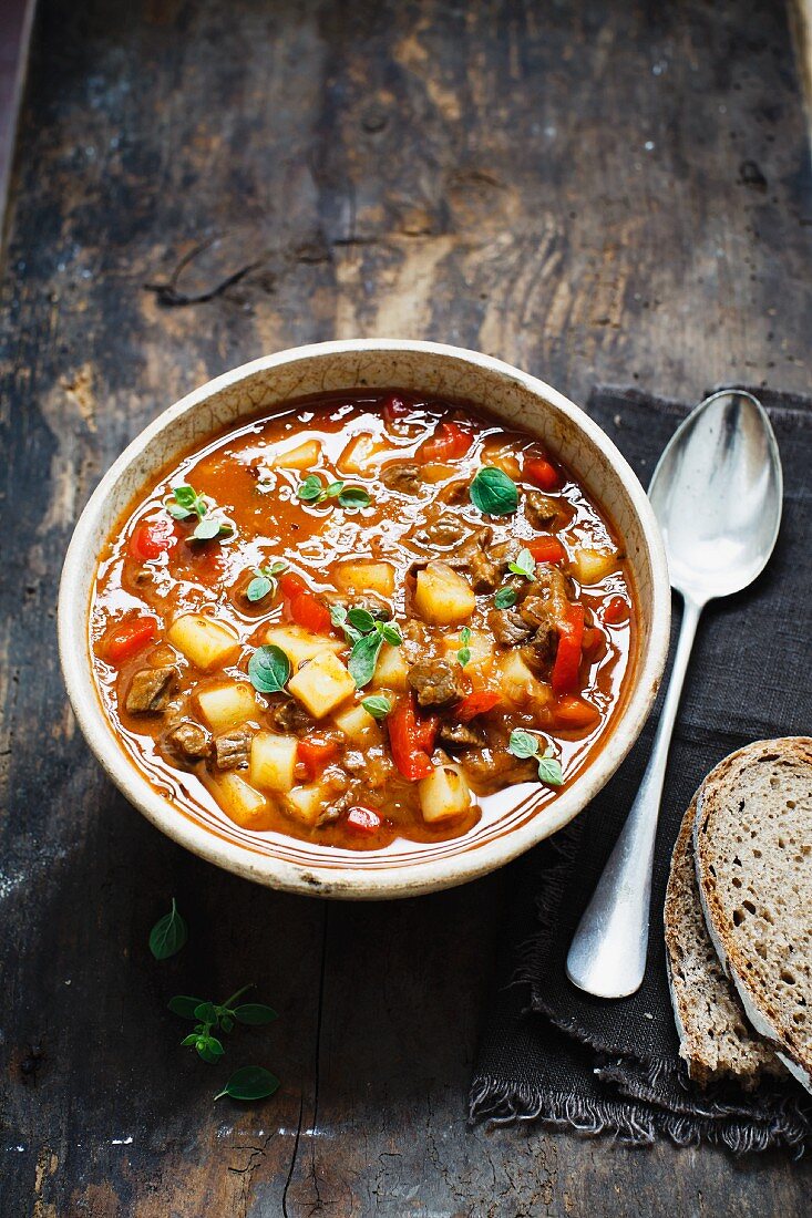 Goulash soup with potatoes