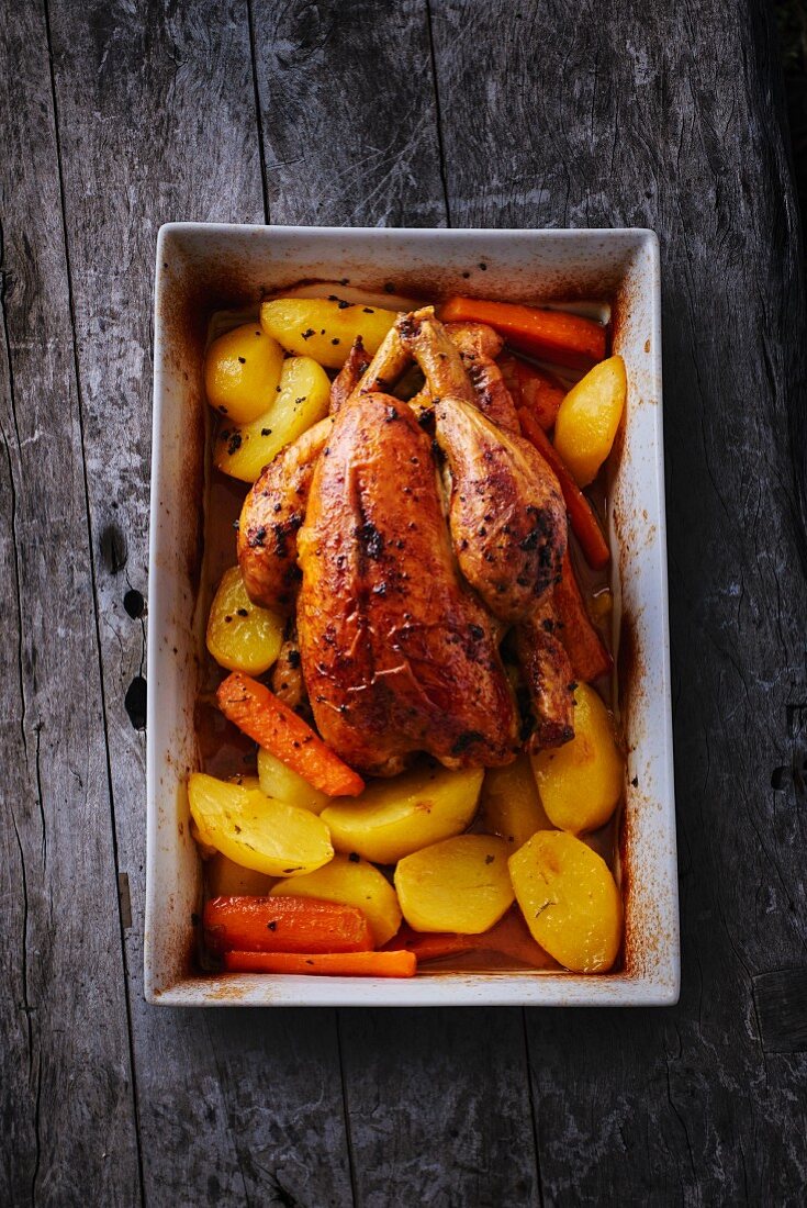 Chicken with potatoes and carrots