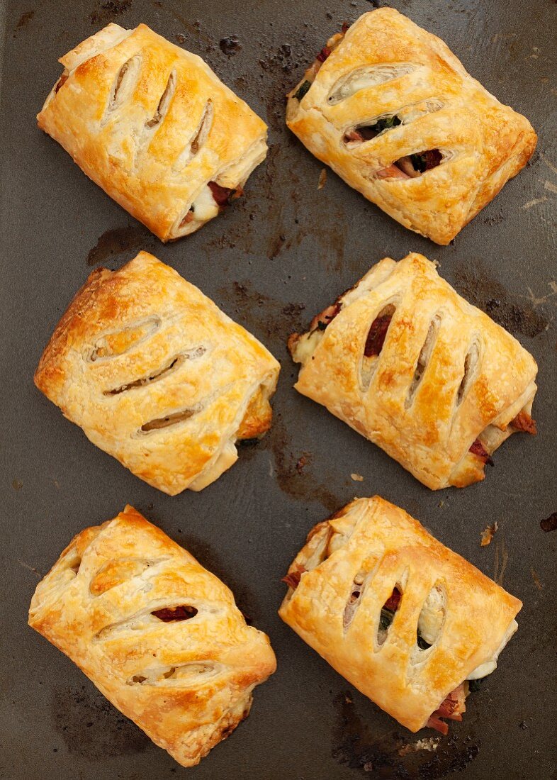 Freshly baked savoury pastries